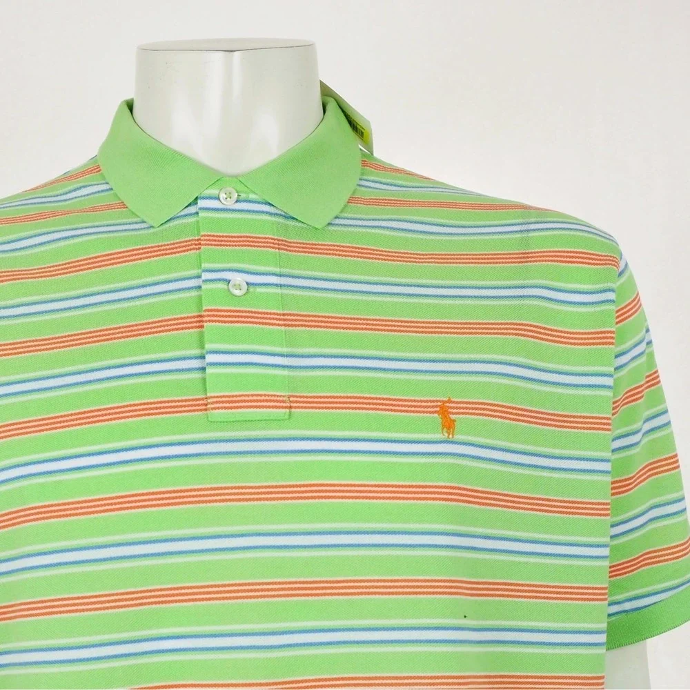 New Polo Ralph Lauren Polo Shirt Mens XL Green RL Pony Pima Cotton Pique Blend